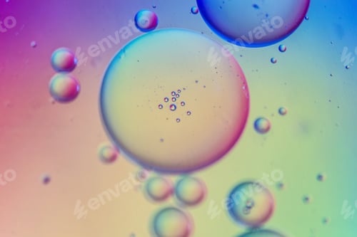Preview: Multicolored abstract defocused background picture made with oil, water and soap