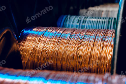 Preview: Production of copper wire, cable in reels at factory. Cable factory