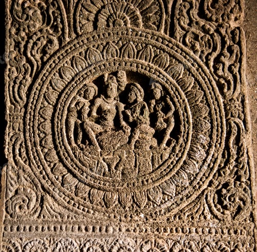 Preview: Detail of stone carving inside Aurangabad Buddhist Caves