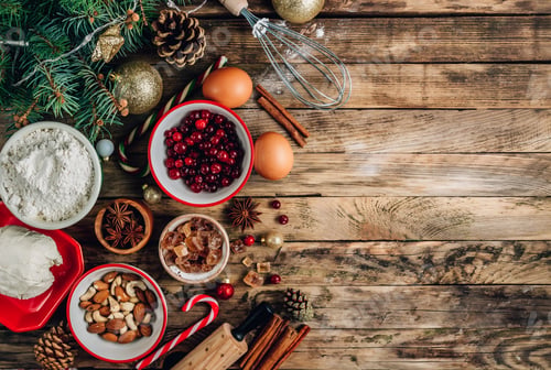 Preview: Christmas - baking cake background.