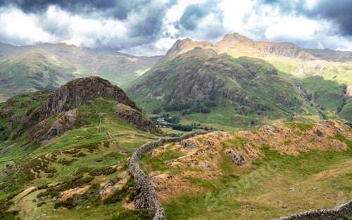 Preview: View of Langdale pikes and Side pike, England