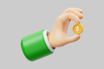 Preview: Cartoon hand with dollar coin