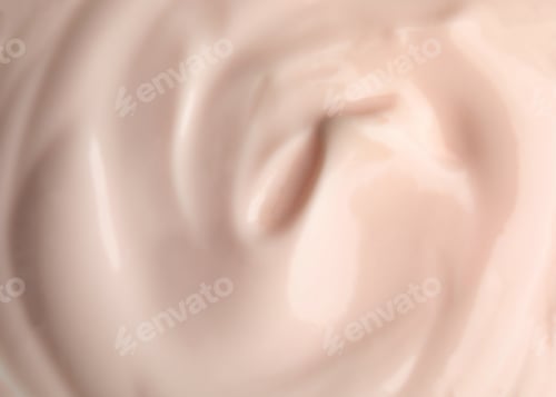 Preview: Tasty organic yogurt in bowl, top view