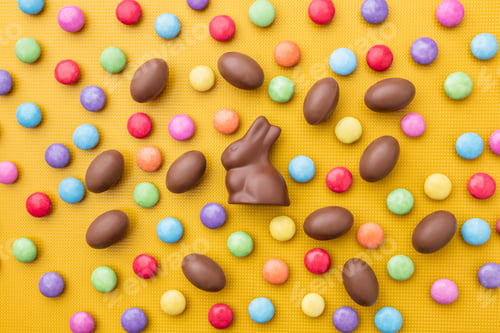 Preview: Delicious Easter chocolate bunny, eggs and sweets