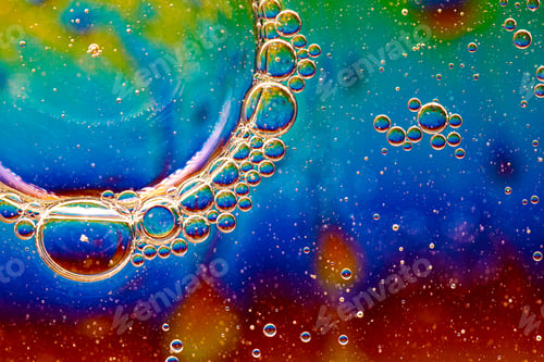 Preview: Colorful background with bubbles. Abstract background. Close up