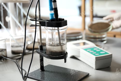 Preview: Measuring acidity and pH of soil on table. Laboratory analysis