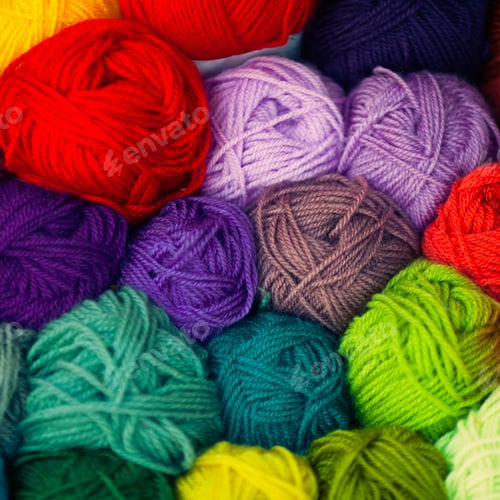 Preview: Colorful different wool thread balls