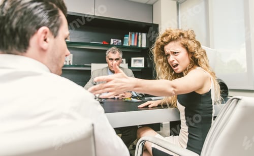 Preview: Couple divorce. Fighting in the lawyer office