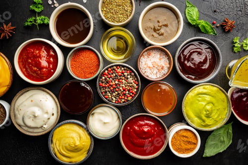 Preview: Set of different dip sauces