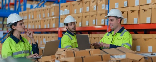 Preview: Warehouse worker working in warehouse storage.