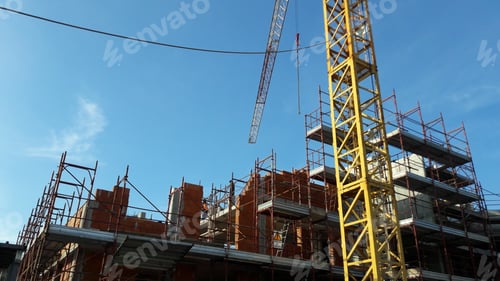 Preview: Closeup of a tower cranes used in heavy construction