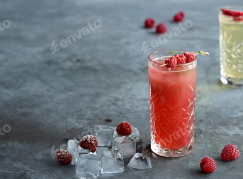 Preview: summer drink berry lemonade in a glass