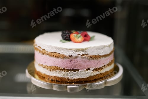 Preview: Delicious Layer Cake Topped with Fresh Berries