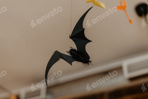 Preview: Halloween decoration. Cute little handmade bat . Fall festive season