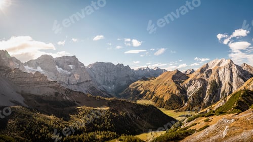 Preview: View over valley, Karwendel region, Hinterriss, Tirol, Austria