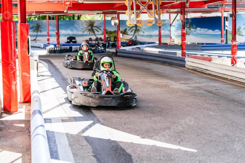 Preview: Children go karting on outdoor race track