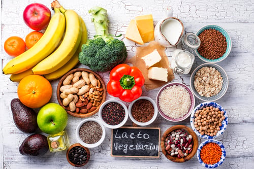 Preview: Lacto vegetarian diet concept. Healthy food