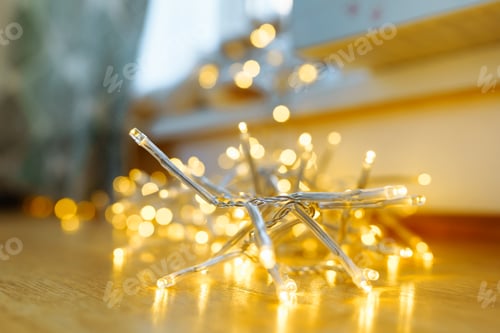 Preview: festive garland with lights on floor