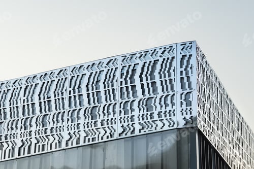 Preview: Part of the Scandinavian style building on a gray background