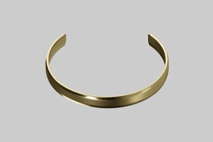 Preview: Plain golden cuff bangle