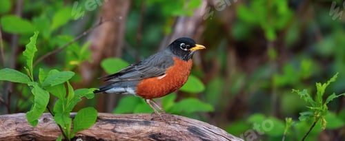 Preview: Small Colorfull Bird Sitting on a Branch in a park. Zoom.