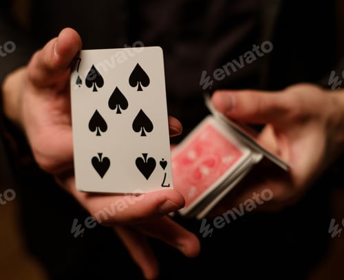 Preview: Man showing tricks with cards