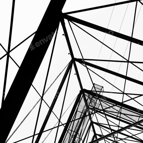 Preview: An electricity pylon tower in Seattle, view from the bottom.