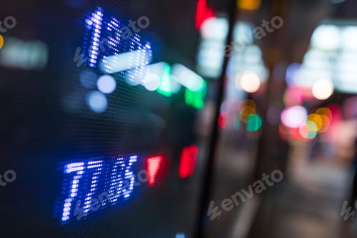 Preview: Stock market display at night