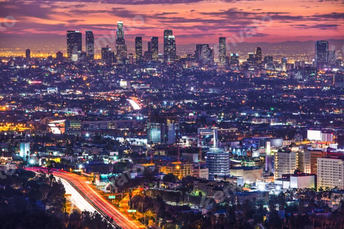 Preview: Downtown Los Angeles, California, Usa Skyline At Dawn.