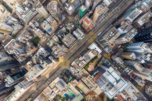 Preview: Mong Kok, Hong Kong 21 March 2019: Aerial view of Hong Kong city