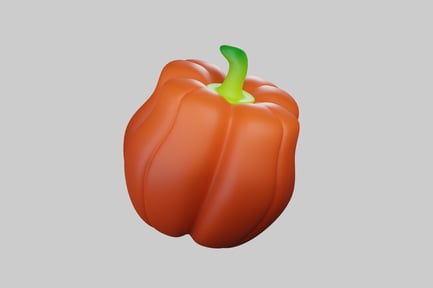 Preview: Orange bell pepper with green stem