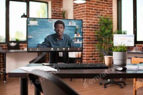 Preview: Remote meeting with black businessman