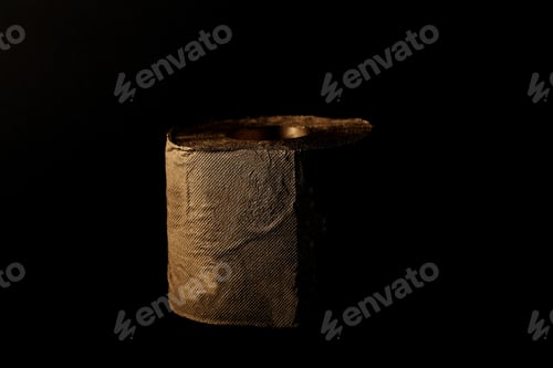 Preview: Gold Toilet Paper On A Black Background