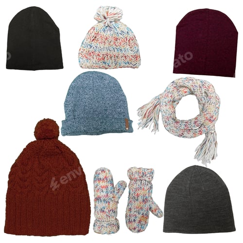 Preview: Winter Accessories: Knitted Hats, Scarf, and Mittens