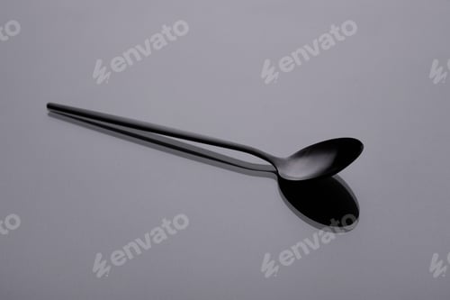 Preview: Cutlery on a gray background with shadow. Table serving