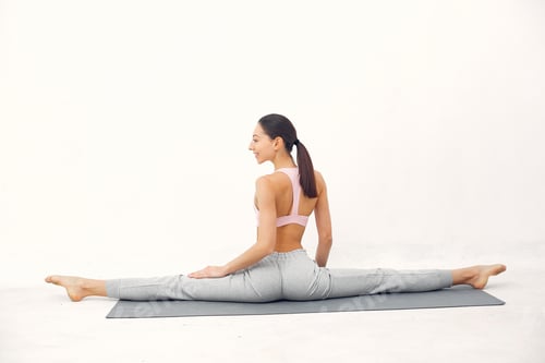 Preview: A beautiful girl is engaged in a yoga studio