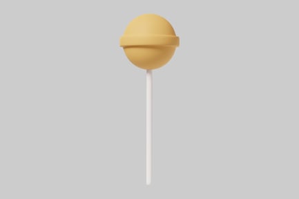 Preview: Yellow lollipop on a white stick