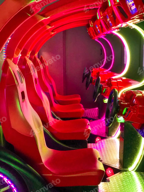 Preview: Rows of cars to drive at arcade