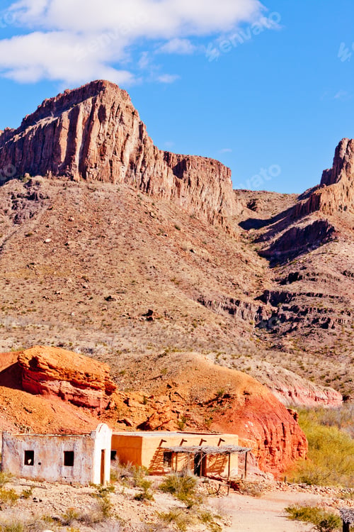 Preview: Desert landscape with historic adobe buildings