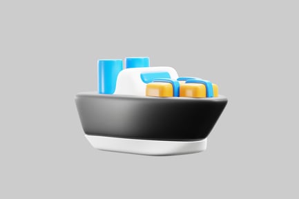 Einfaches Frachtschiff mit Containern