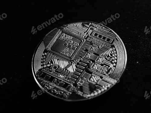 Preview: Grayscale studio shot of crypto currency