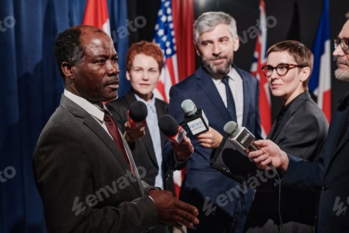 Preview: Politician giving an interview at conference