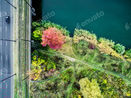 Preview: Aerial view - city bridge