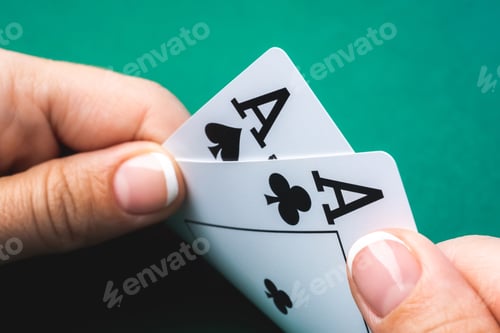 Preview: Two aces in girl hand