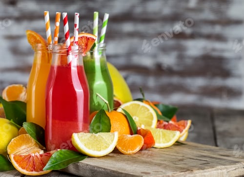 Preview: Orange, blood orange juice and lemonade background