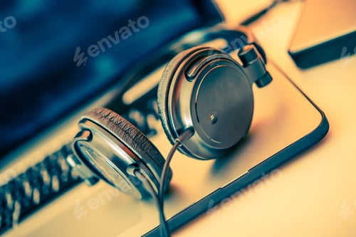 Preview: Headphones on Laptop