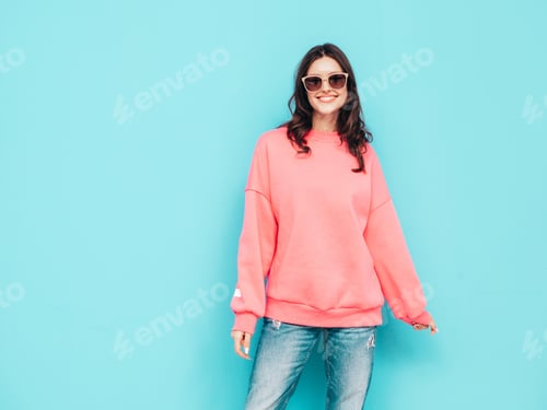 Preview: Young beautiful model posing in studio
