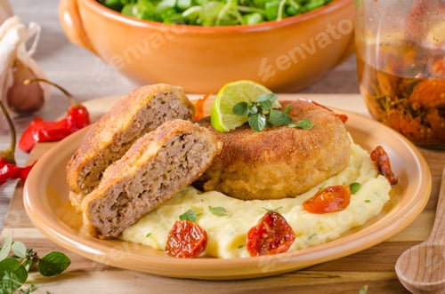 Preview: Minced meat schnitzel with cheese