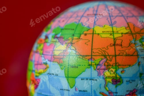 Preview: map of the south asia region including india on the globe map