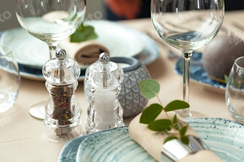 Preview: Table setting set with candles and plant branches